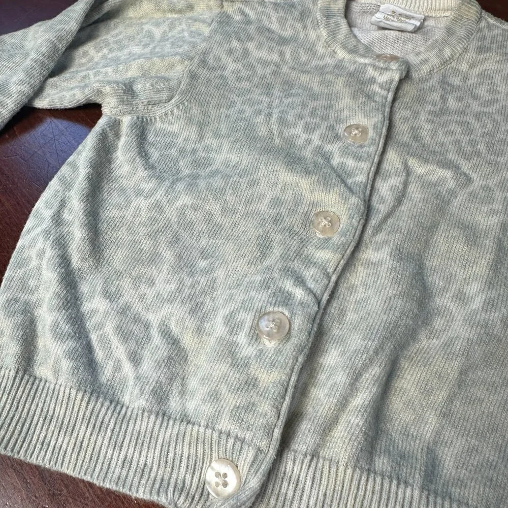 VINTAGE BABY GAP Leopard Cheetah Print Cardigan Sweater Size 12-24 Months